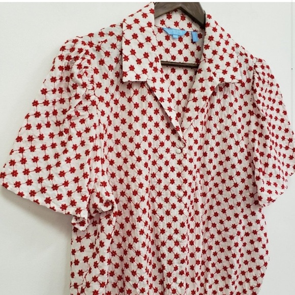 Draper James Floral Embroidered Collared Short Sleeve Bodysuit - Picture 7 of 9